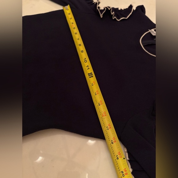 Oscar de la Renta Midi Dress XL Wool Black Cut Out Ruffle Long Sleeve Cocktail - Picture 14 of 16